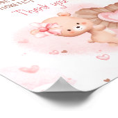 Little Sweetie Pink Baby shower Luier Raffle Sign Poster (Hoek)
