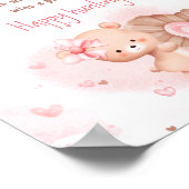 Little Sweetie Pink Baby shower Pacifier Hunt Sign Poster (Hoek)