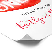 Little Sweetie Strawberry 1e Verjaardag Welkom Poster (Hoek)