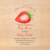Little Sweetie Strawberry Baby shower Acryl Uitnodigingen (Voorkant)