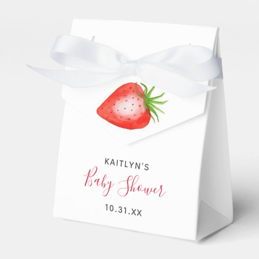 Little Sweetie Strawberry Baby shower Bedankdoosjes (Voorkant Zijde)