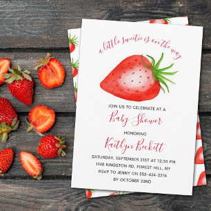 Little Sweetie Strawberry Baby shower Kaart