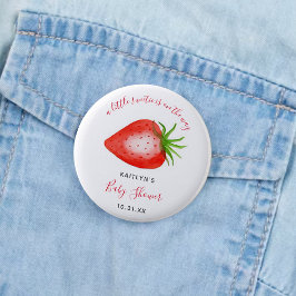 Little Sweetie Strawberry Baby shower Ronde Button 5,7 Cm