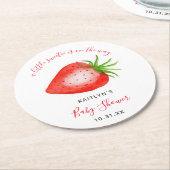 Little Sweetie Strawberry Baby shower Ronde Kartonnen Onderzetter (Gebogen)