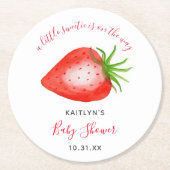 Little Sweetie Strawberry Baby shower Ronde Kartonnen Onderzetter (Voorkant)