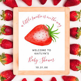 Little Sweetie Strawberry Baby shower Welkomstbord Poster