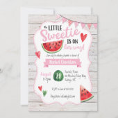 Little Sweetie Watermelon Baby shower Invitation Kaart (Voorkant)