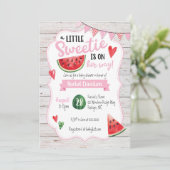 Little Sweetie Watermelon Baby shower Invitation Kaart (Staand voorkant)