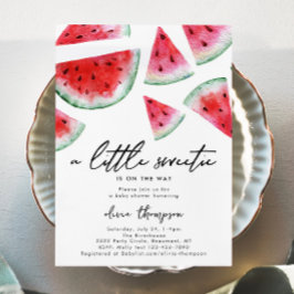 Little Sweetie Watermelon Baby shower Invitation Kaart