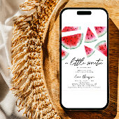 Little Sweetie Watermelon Baby shower Invitation Kaart