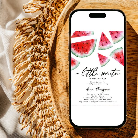 Little Sweetie Watermelon Baby shower Invitation Kaart