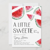 Little Sweetie Watermelon Baby shower Invitation Kaart (Voorkant)