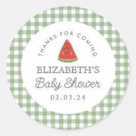 Little sweetie Watermelon Baby shower Ronde Sticker