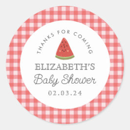 Little sweetie Watermelon Baby shower Ronde Sticker