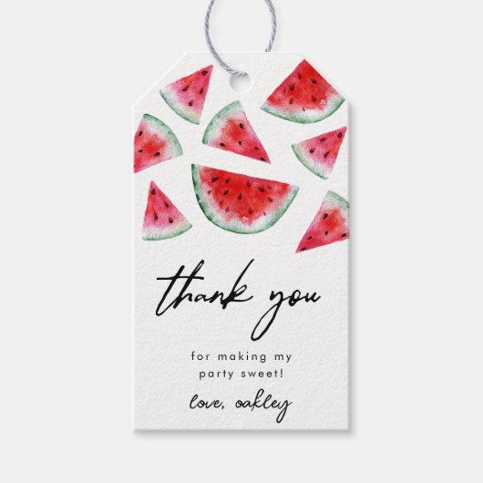 Little Sweetie Watermelon Party Favor Labels Cadeaulabel (Voorkant)