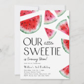 Little Sweetie Watermelon Verjaardag uitnodiging (Voorkant)