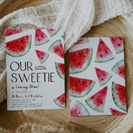 Little Sweetie Watermelon Verjaardag uitnodiging