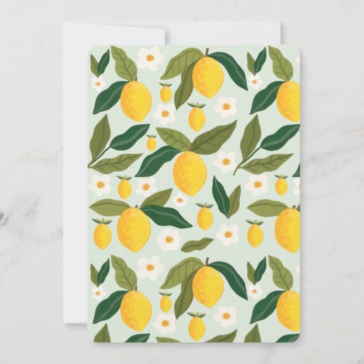 Little Sweetie zit in de weg Lemon Baby shower Kaart (Achterkant)