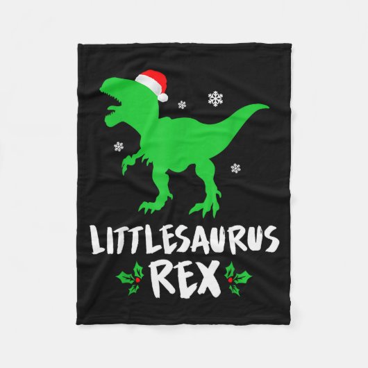 Little T Rex Matching Family Christmas Dinosaur Sh Fleece Deken (Voorkant)