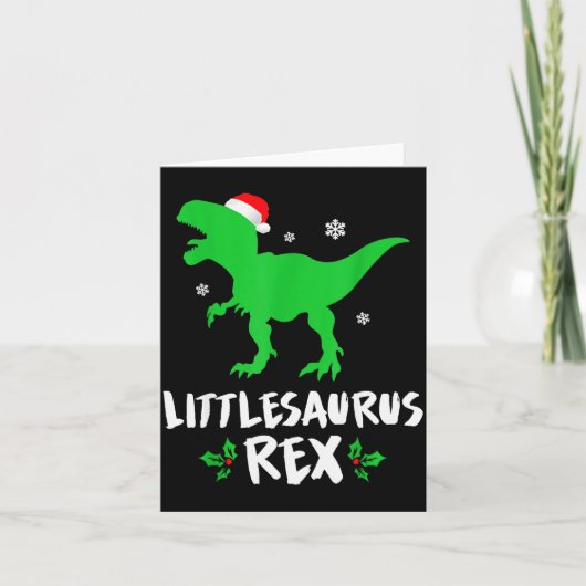 Little T Rex Matching Family Christmas Dinosaur Sh Kaart (Voorkant)
