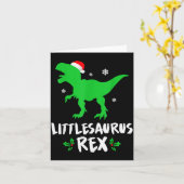 Little T Rex Matching Family Christmas Dinosaur Sh Kaart (Gele Bloem)