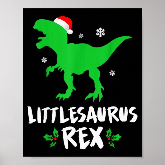 Little T Rex Matching Family Christmas Dinosaur Sh Poster (Voorkant)