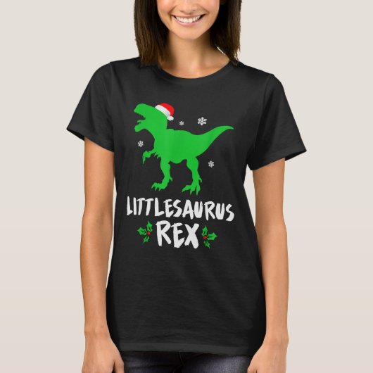 Little T Rex Matching Family Christmas Dinosaur Sh T-shirt (Voorkant)
