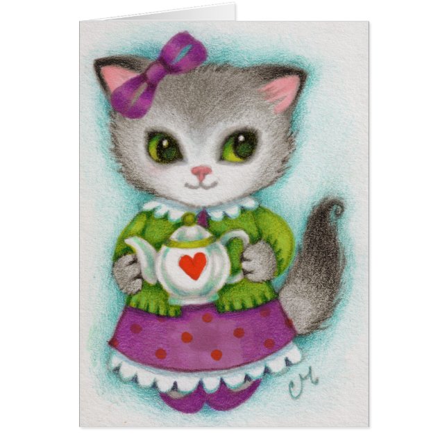 Little Teapot - Cute Cat Art (Voorkant)