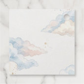 Little Teddy Bear Blue Balloons Clouds Baby Boy Bedankjes Labels (Achterkant)