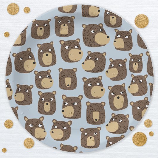 Little Teddy Bear Cub Pattern Papieren Bordje