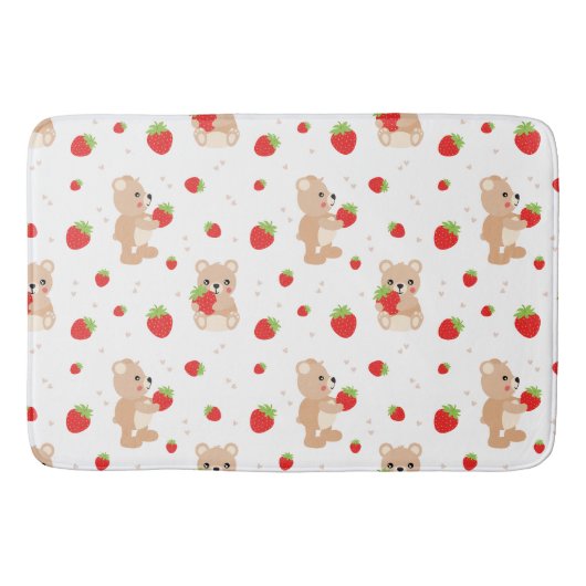 Little teddy bear with strawberry badmat (Voorkant)