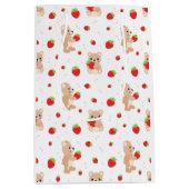 Little teddy bear with strawberry medium cadeauzakje (Voorkant)