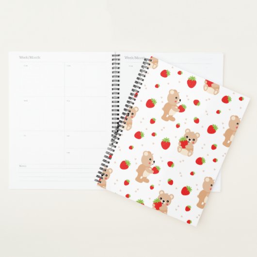 Little teddy bear with strawberry planner (Display)