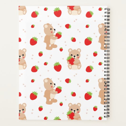 Little teddy bear with strawberry planner (Achterkant)