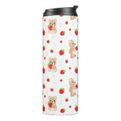 Little teddy bear with strawberry thermosbeker (Gedraaid links)