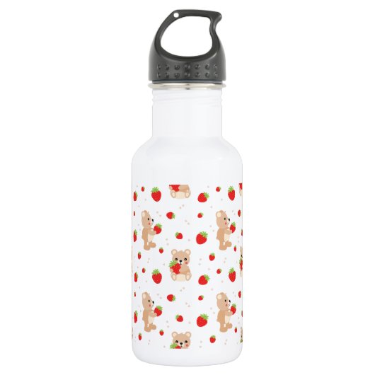 Little teddy bear with strawberry waterfles  (Voorkant)