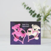 Little Teddy Bears and Hearts Valentijn Briefkaart (Staand voorkant)