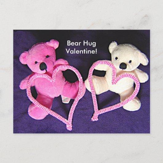 Little Teddy Bears and Hearts Valentijn Briefkaart (Voorkant)