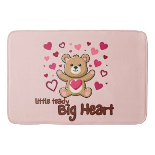 "Little Teddy Big Heart" Knuffel Beer Licht Roze B Badmat