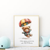 Little Teddy Explorer Nursery Room Poster