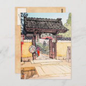 Little Temple Gate Hiroshi Yoshida shin hanga Briefkaart (Voorkant / Achterkant)