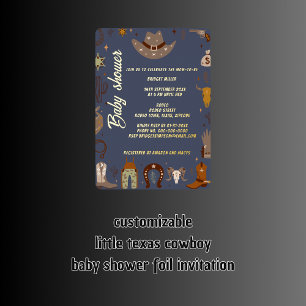 Little Texas Cowboy baby shower Folie Uitnodiging