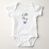 Little Thing - Blue Heart - Matching Mam Bub Pair Romper (Voorkant)
