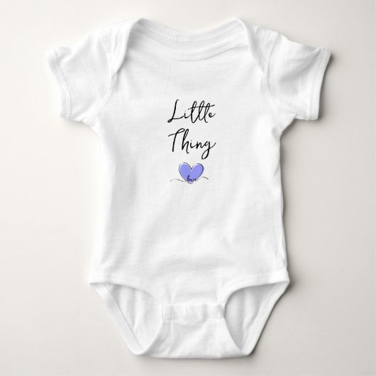 Little Thing - Blue Heart - Matching Mam Bub Pair Romper (Voorkant)