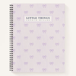 Little Things Personalized Coquette Bows Lilac Notitieboek