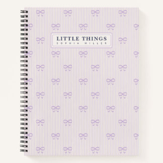 Little Things Personalized Coquette Bows Lilac Notitieboek