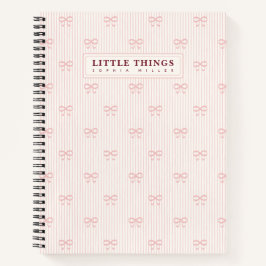 Little Things Personalized Coquette Bows Pink Notitieboek