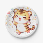 Little Tiger Baby shower Papieren Bordje (Voorkant)