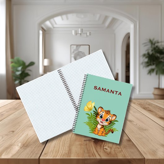 Little Tiger & Butterfly Deluxe Spiral Notebook Notitieboek