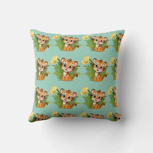  Little Tiger & Butterfly Throw Pillow Kussen (Achterkant)